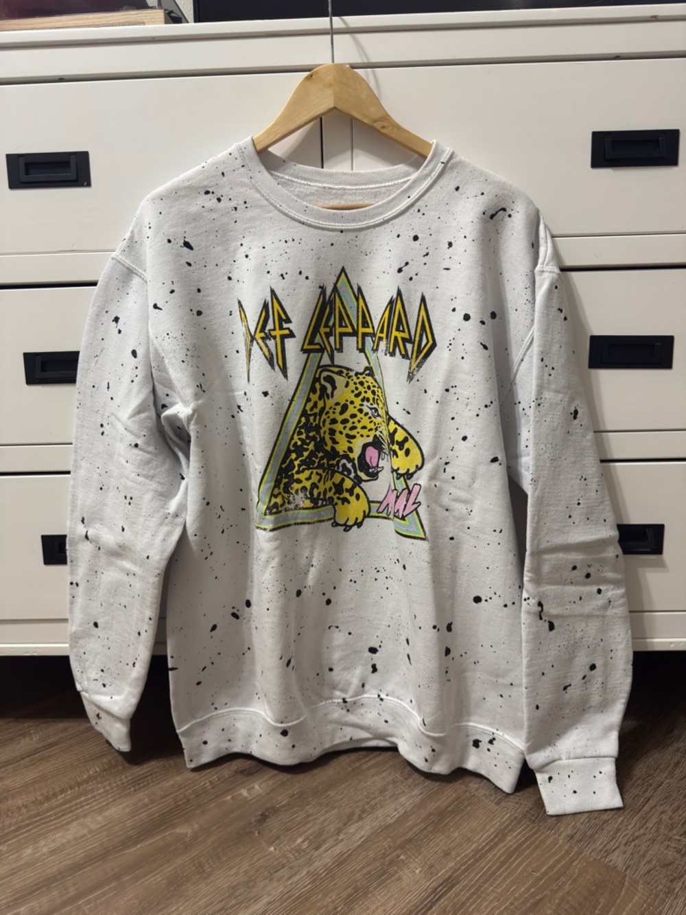 Def Leppard White Graphic Customized Sweatshirt